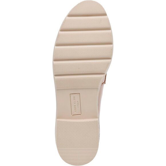 Anne Klein Womens Blush Rubber Low Chunky Heel Rounded Toe Emmylou Loafer Flat - Picture 4 of 7